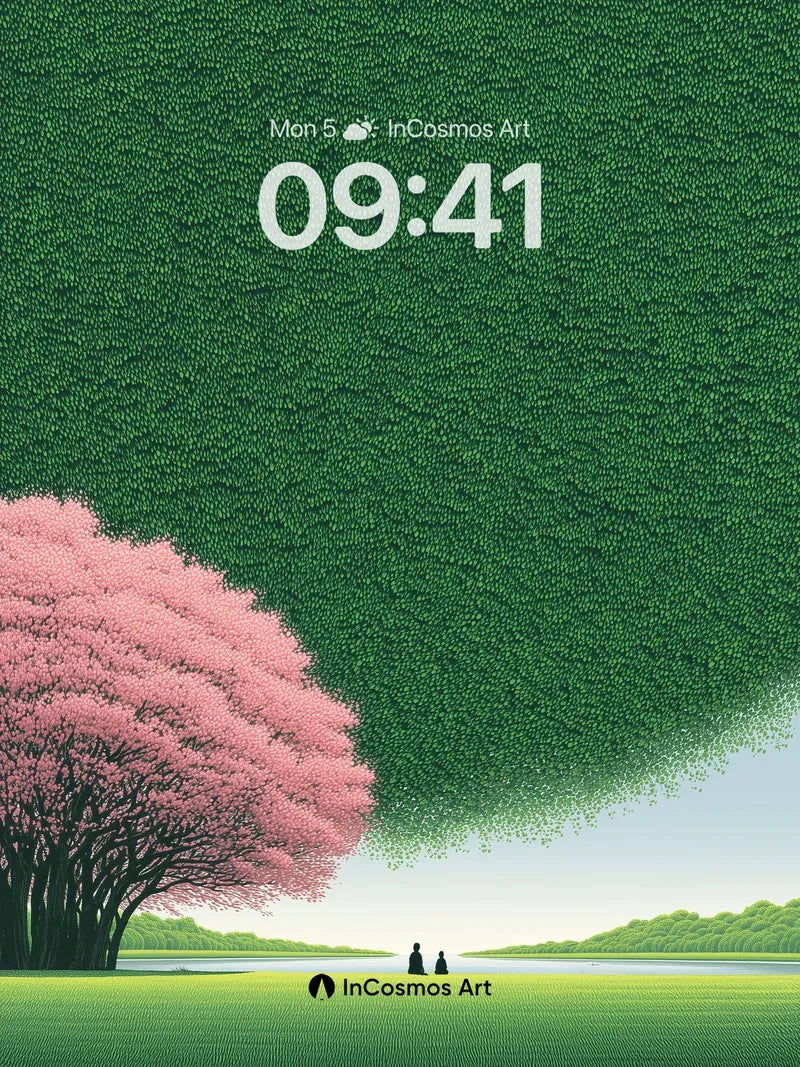 Serenity Bloom Wallpaper with Floating Canopy wallpaper for iPhone, iPad & Mac