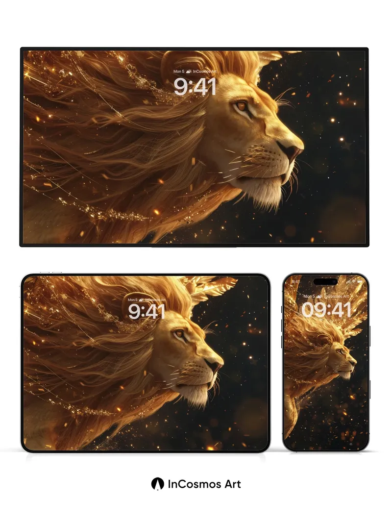 Golden Storm Wallpaper with Feathered Majesty