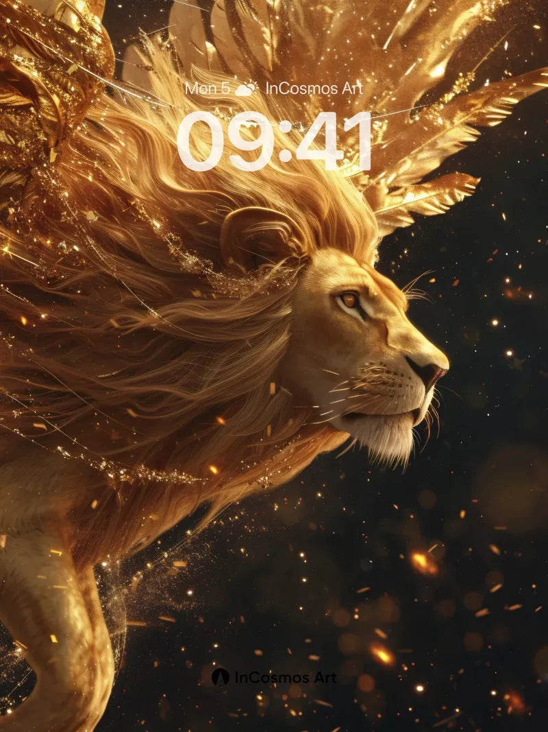 Golden Storm Wallpaper with Feathered Majesty