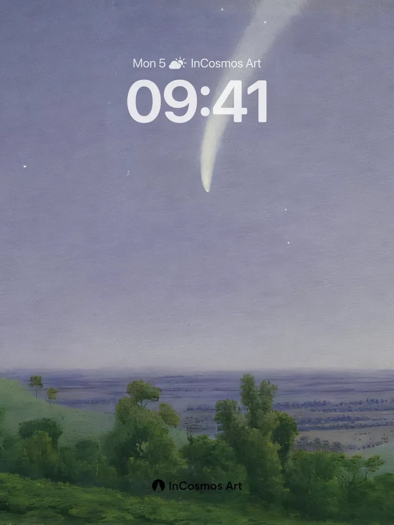 Celestial Whisper Wallpaper with Starlit Trail