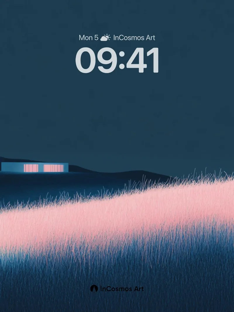 Calm Horizon Wallpaper with Glowing Fields