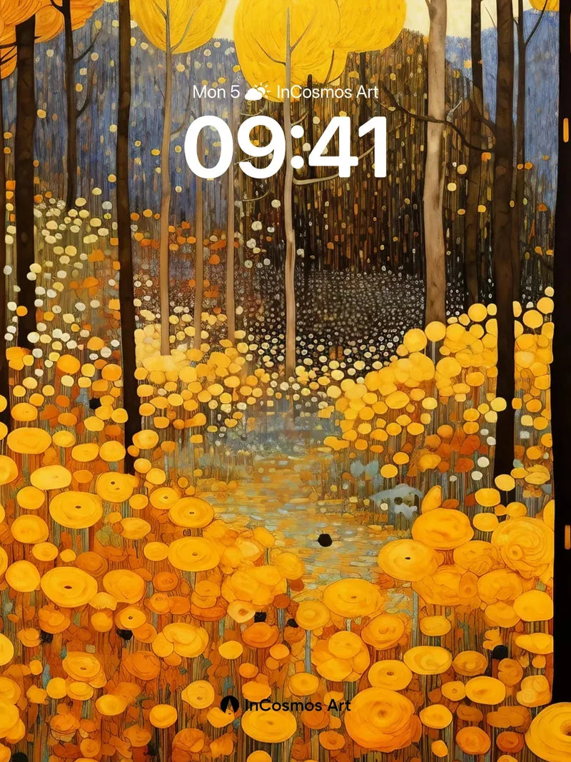 Golden Whirlpool Wallpaper with Swirling Canopy