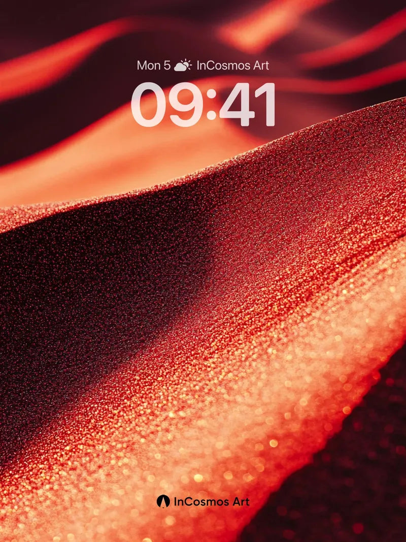 Crimson Dune Wallpaper with Glowing Threads