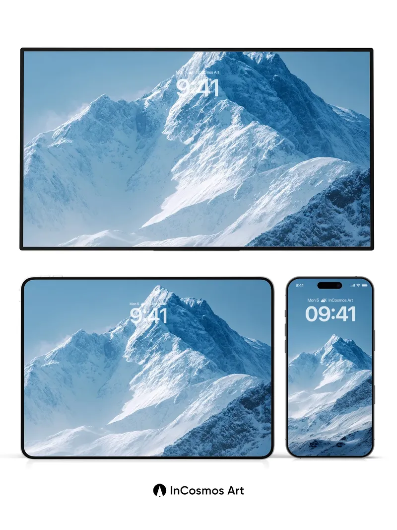 Frost-Crowned Summit Wallpaper with Alpine Silence