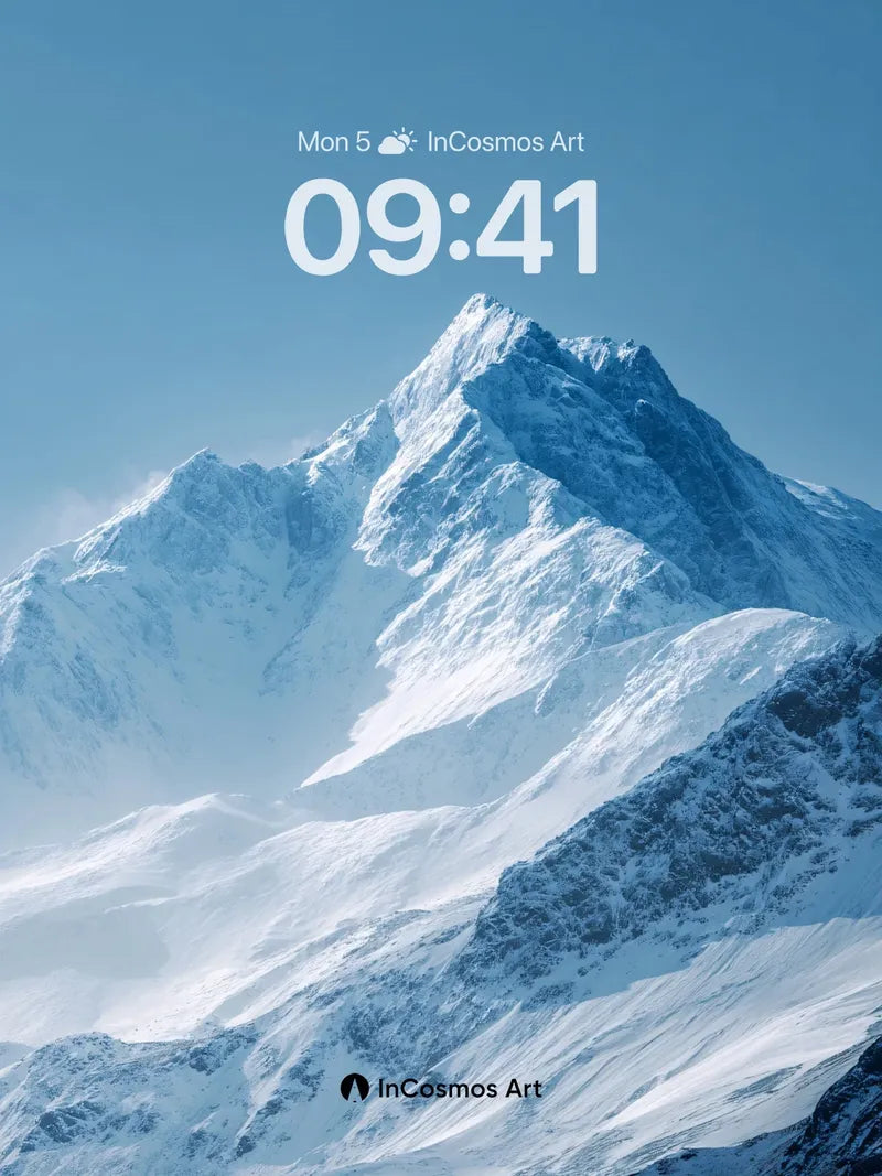 Frost-Crowned Summit Wallpaper with Alpine Silence