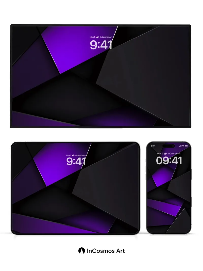 Midnight Geometry Wallpaper with Electric Depth