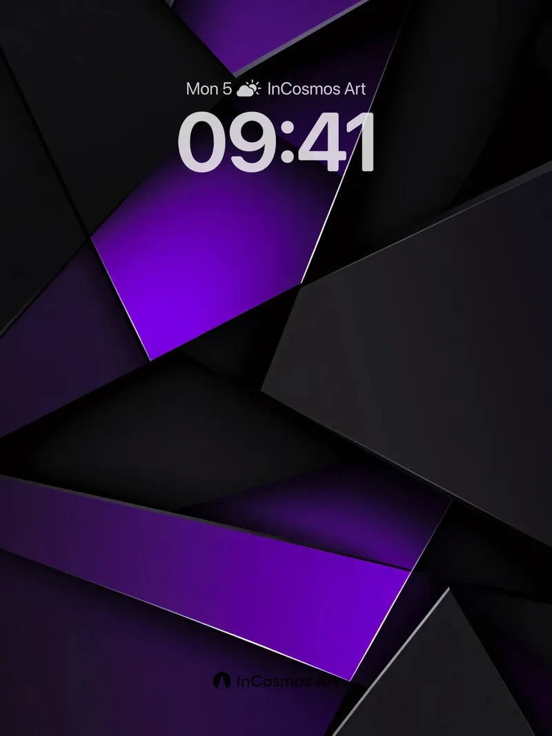 Midnight Geometry Wallpaper with Electric Depth