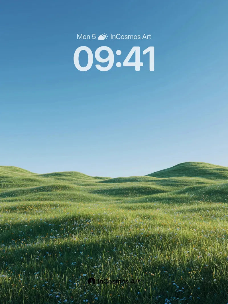 Serenity Hills Wallpaper with Whispering Grass wallpaper for iPhone, iPad & Mac