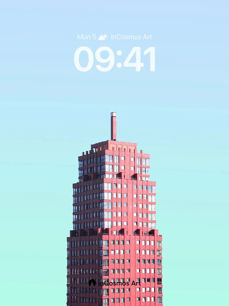 Crimson Tower Wallpaper with Gradient Sky