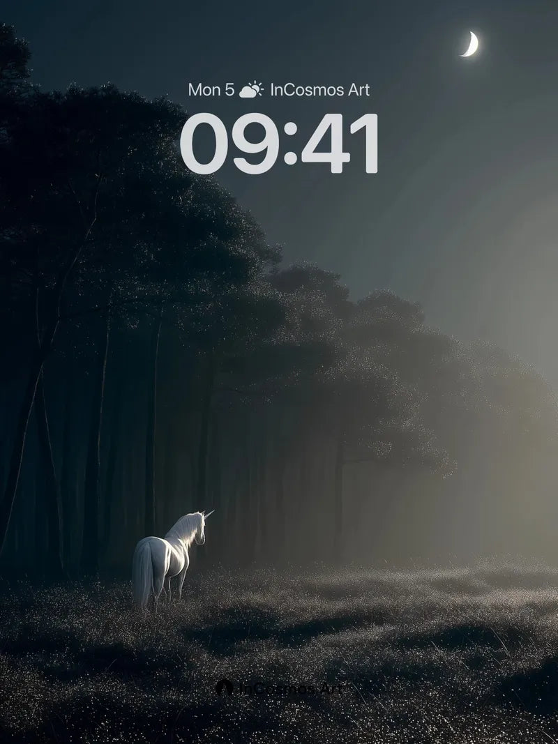 Lunar Stillness Wallpaper with Whispering Forest