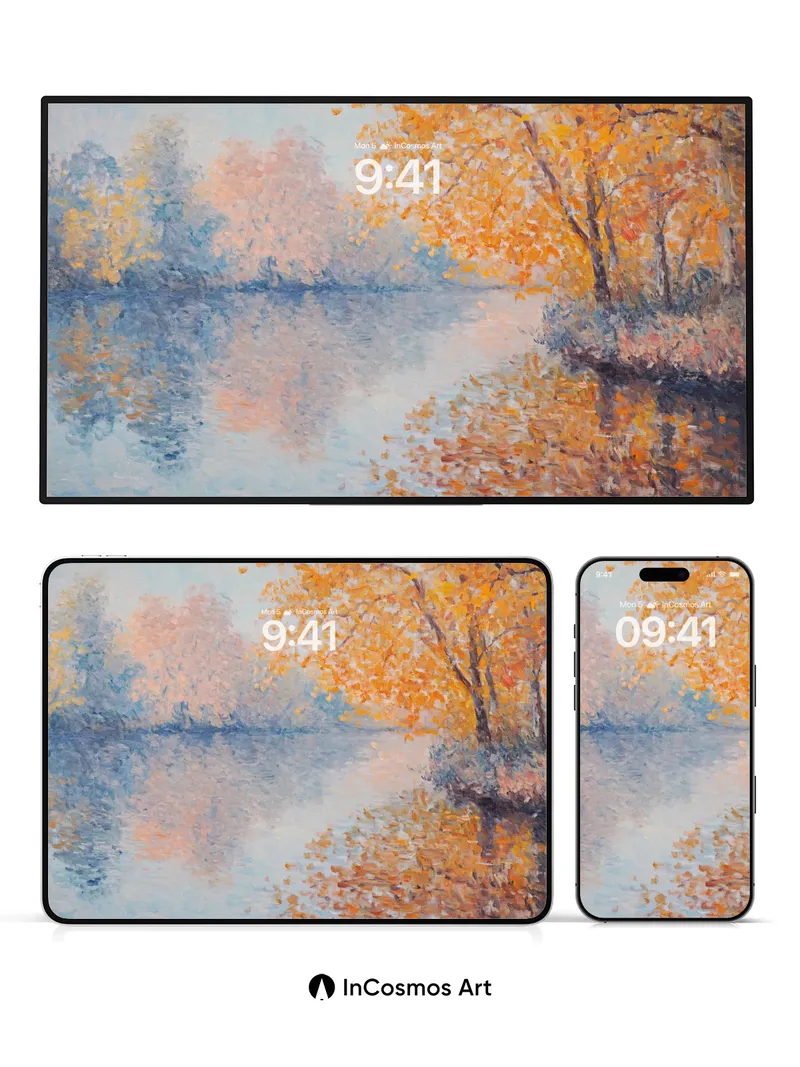 Autumn Hush Wallpaper with Golden Reflections