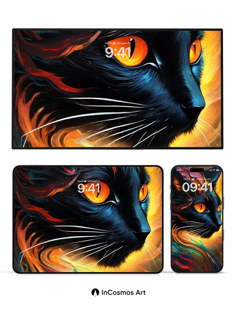 Fiery Whispers Wallpaper with Cosmic Fur