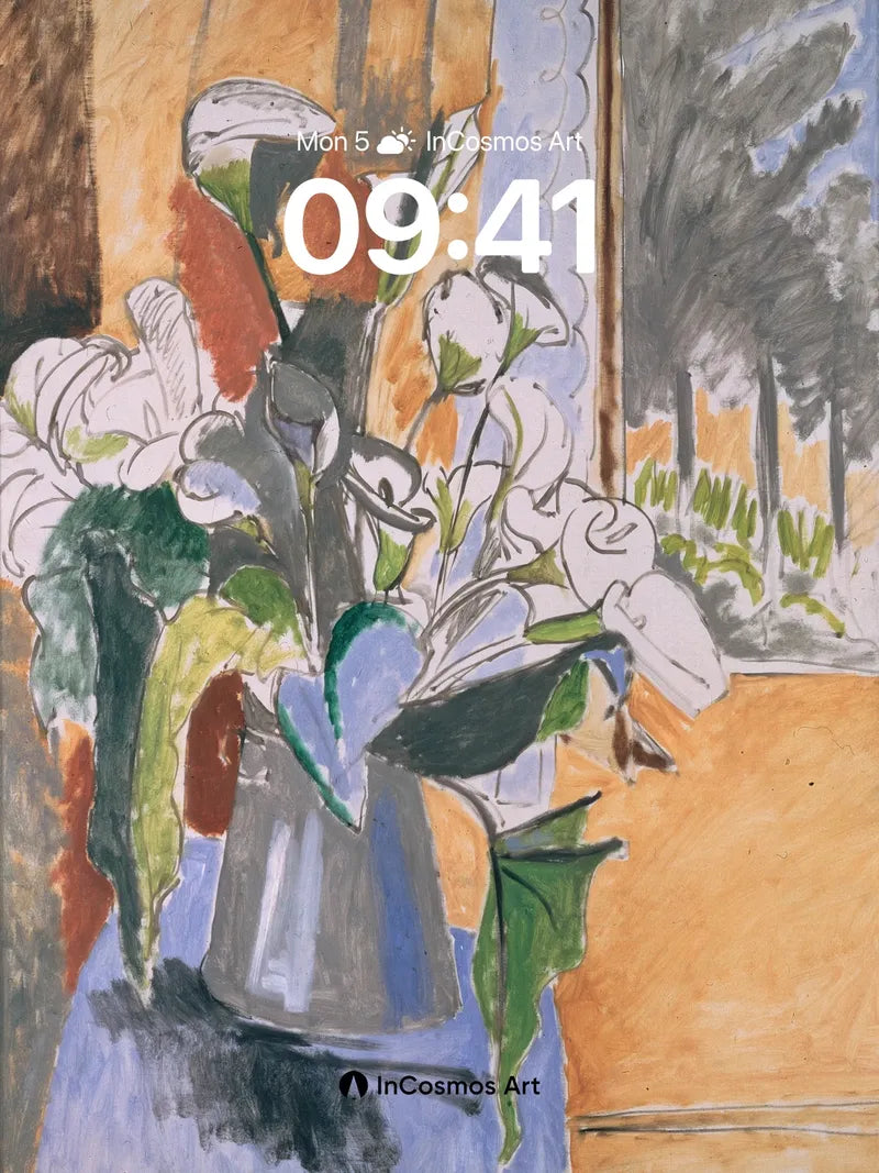 Whispering Petals Wallpaper with Cubist Edge