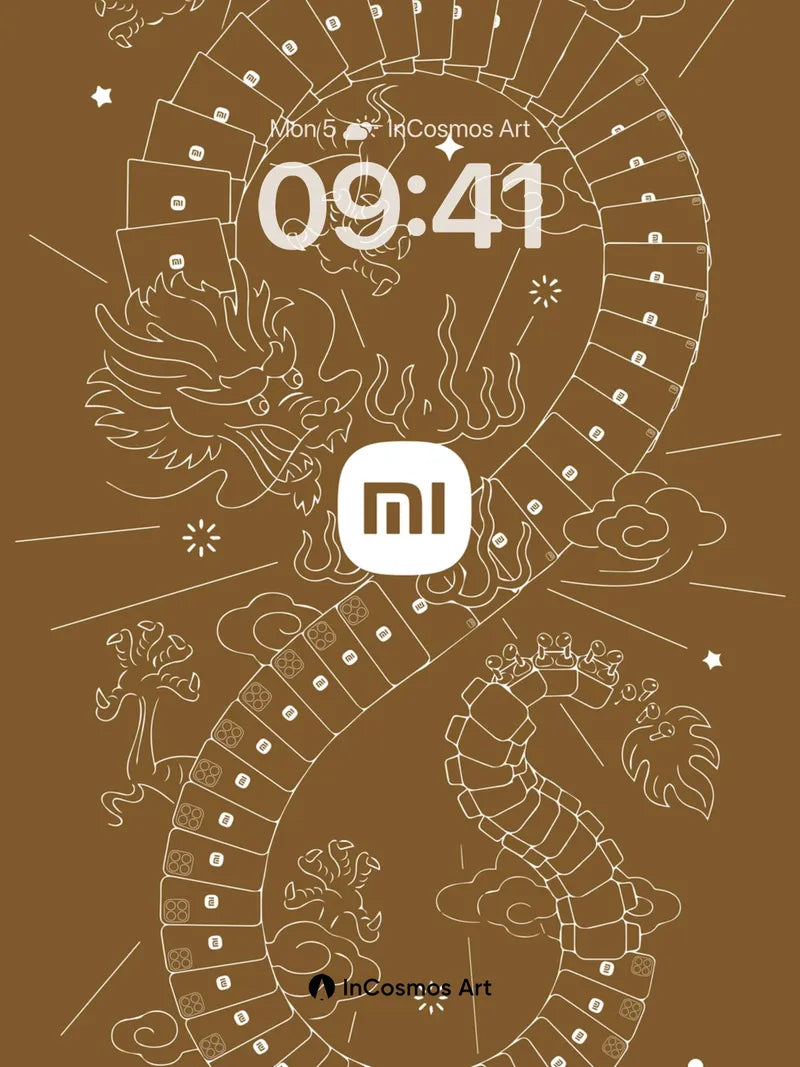 Celestial Dragon Wallpaper with Xiaomi Emblem