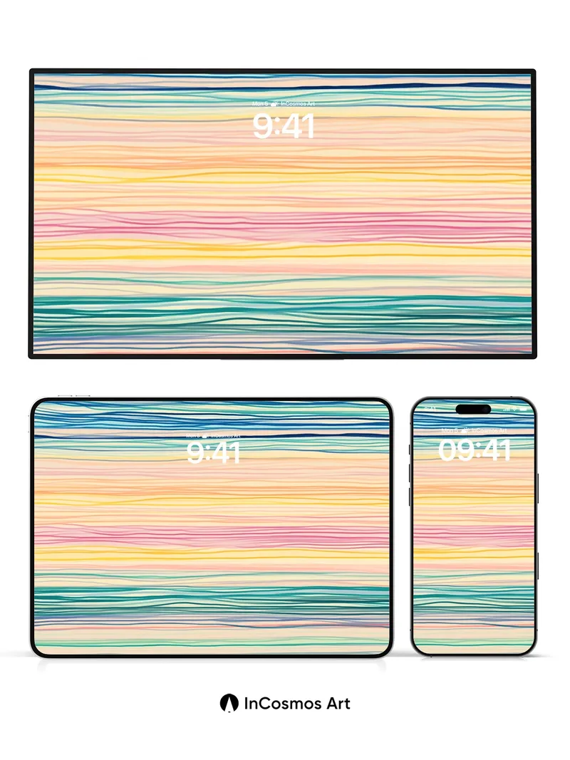 Serenity Wave Wallpaper with Liquid Light