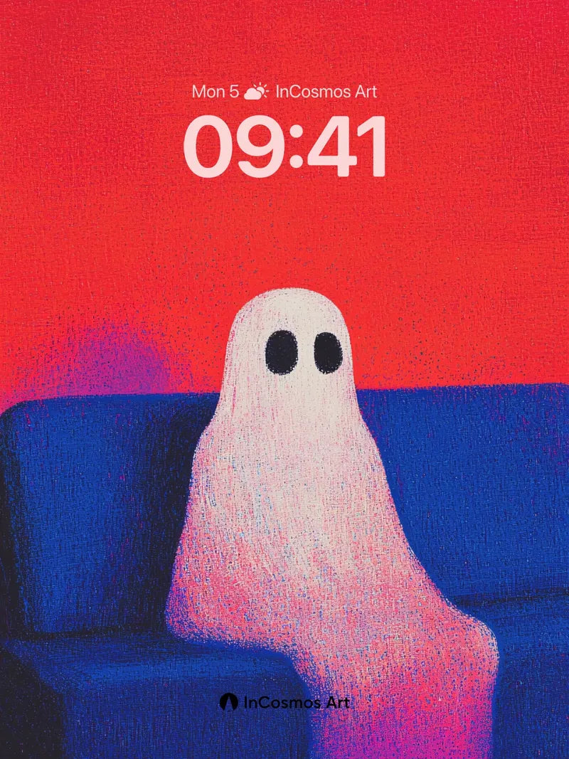 Glowing Ghost Wallpaper with Velvet Hues