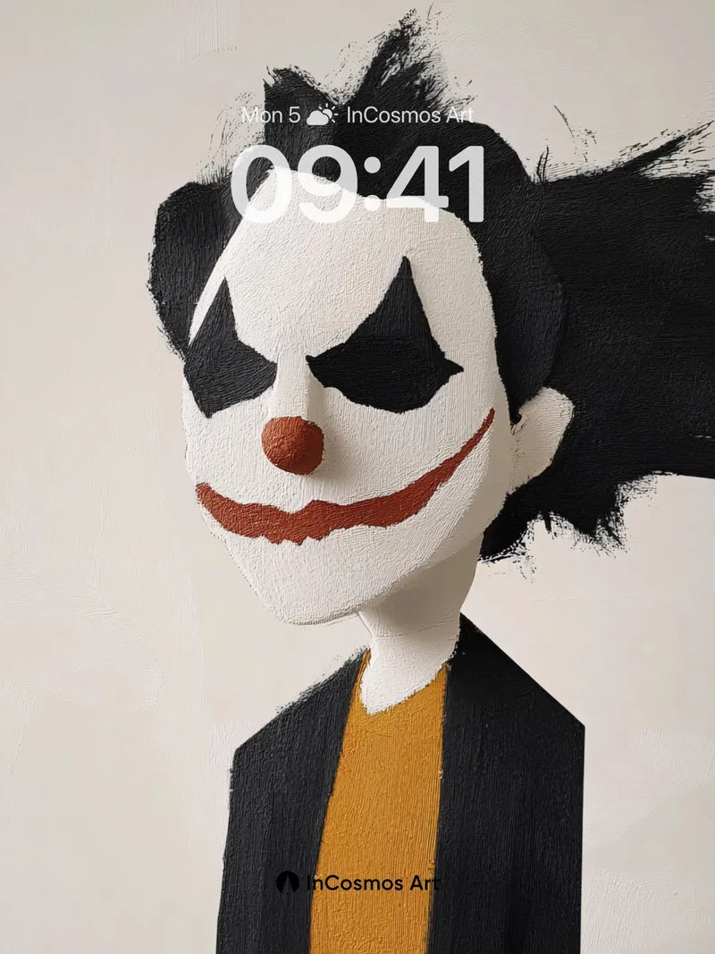 Whimsical Shadow Wallpaper with Clown's Gaze wallpaper for iPhone, iPad & Mac