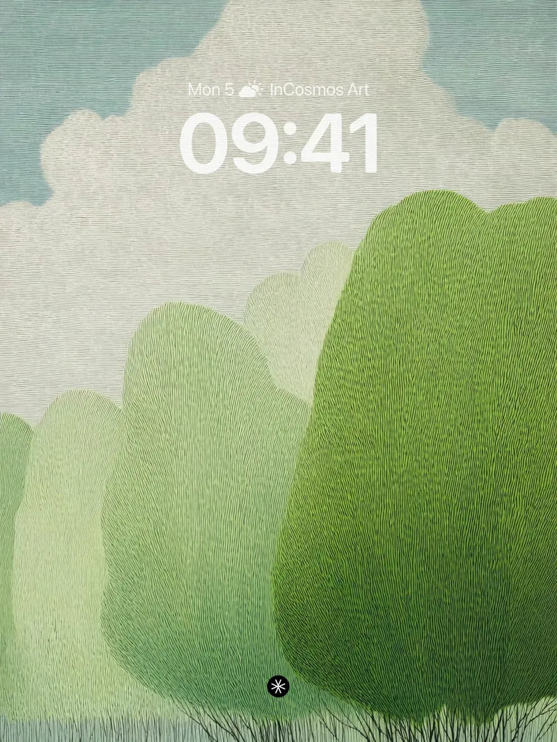 Serene Green Hills Wallpaper with Soft Clouds