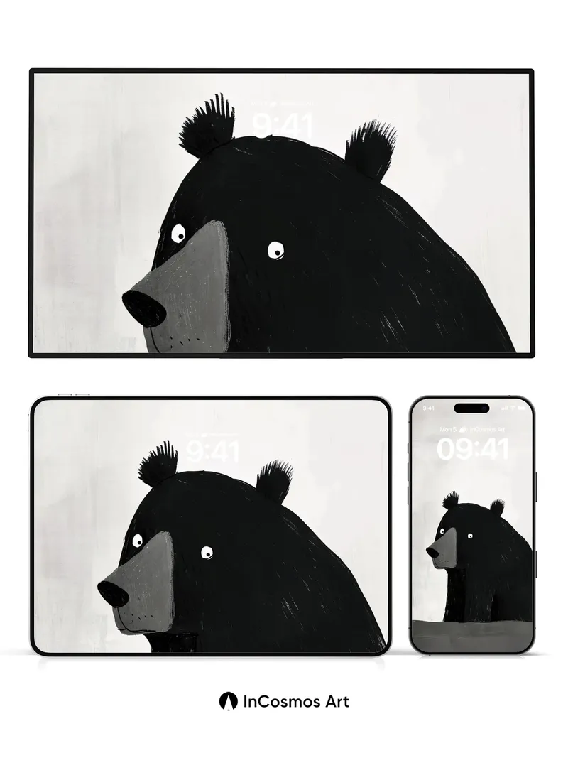 Quiet Watcher Wallpaper with Textured Fur