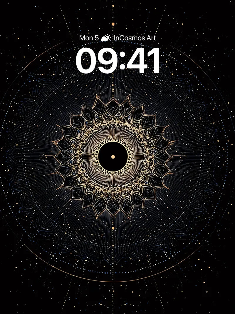 Cosmic Mandala Wallpaper with Golden Veins