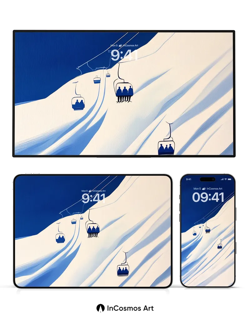 Silent Ascent Wallpaper with Midnight Lines