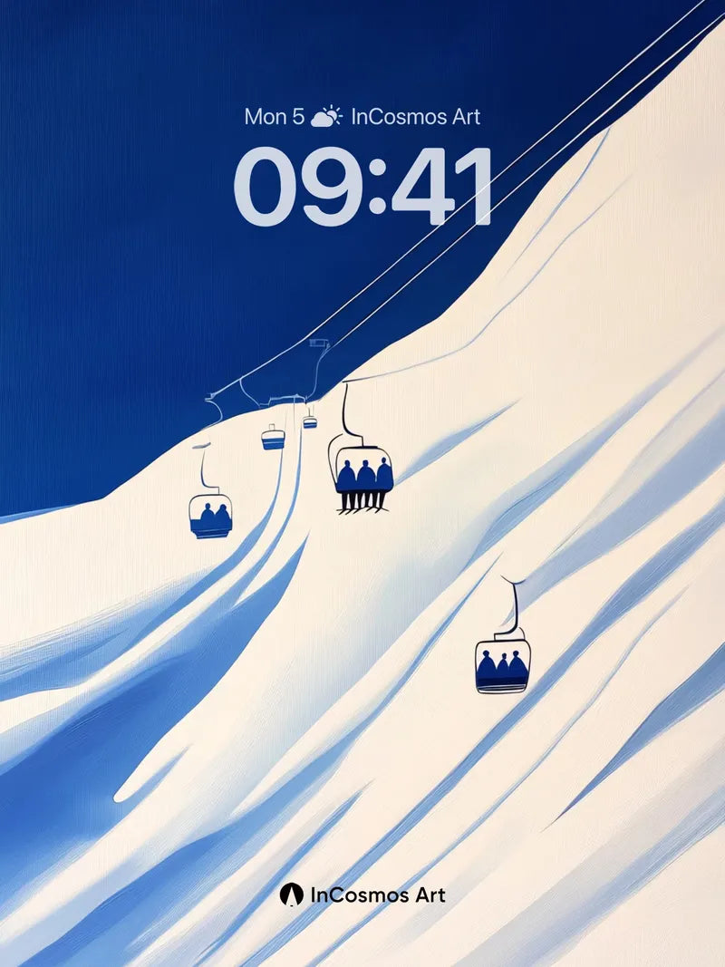 Silent Ascent Wallpaper with Midnight Lines