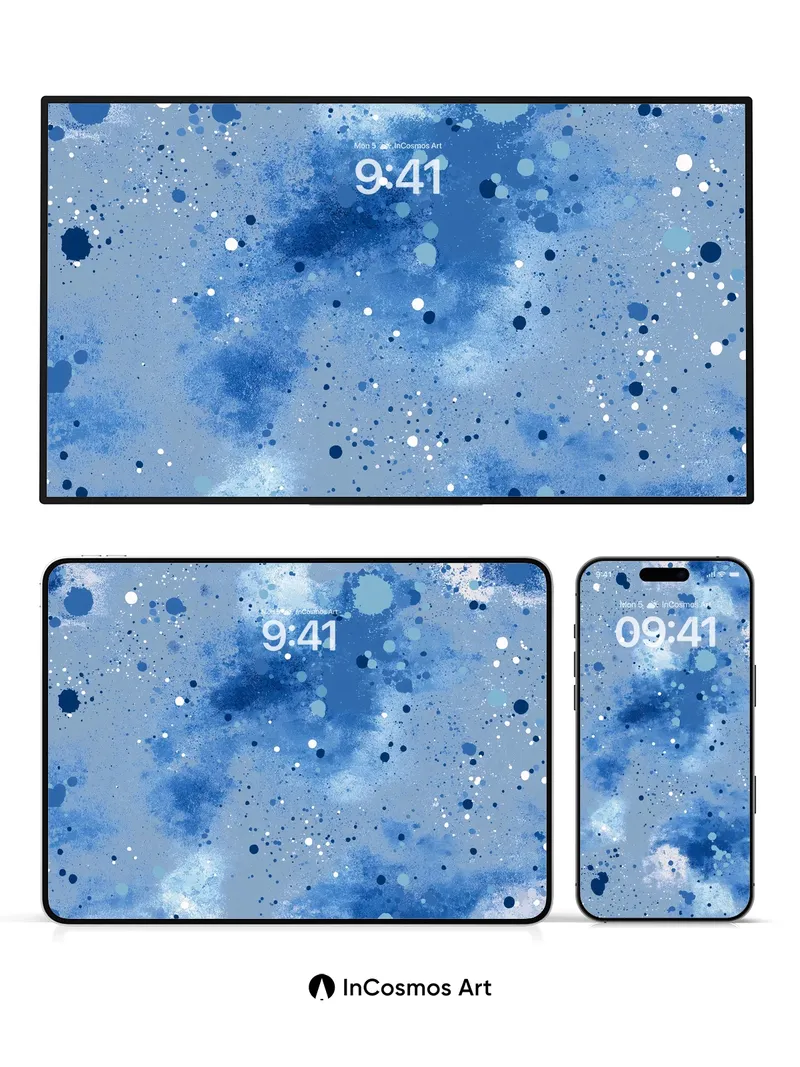 Cosmic Ink Splash Wallpaper with Starlit Depth