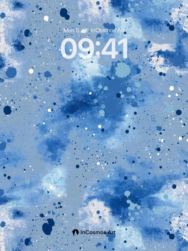 Cosmic Ink Splash Wallpaper with Starlit Depth