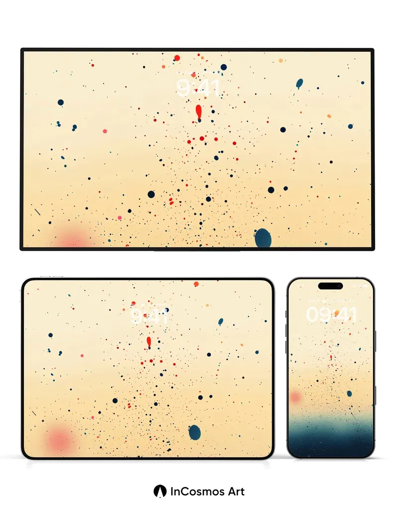 Floating Constellation Wallpaper with Cosmic Speckles