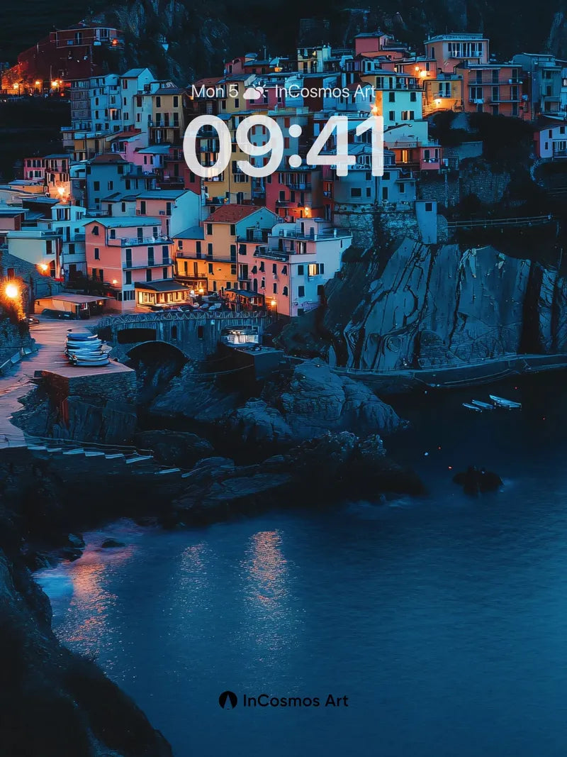 Cobalt Hush Wallpaper with Cliffside Glow