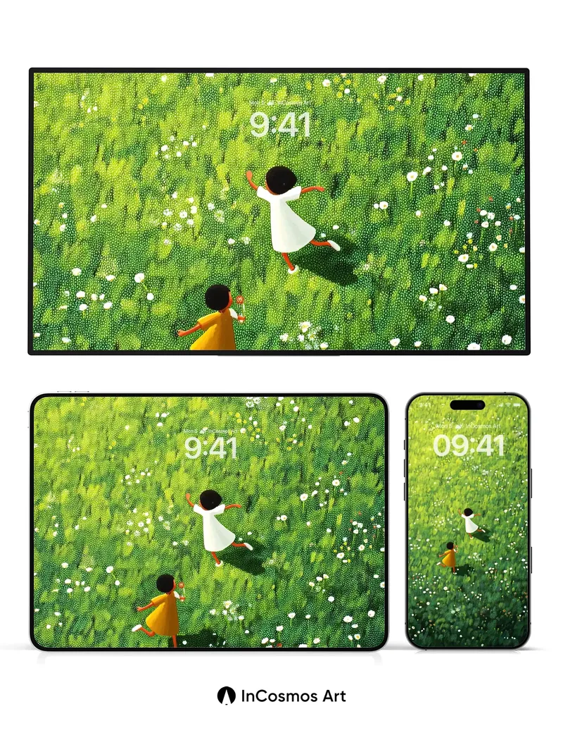 Whispering Meadow Wallpaper with Running Shadows