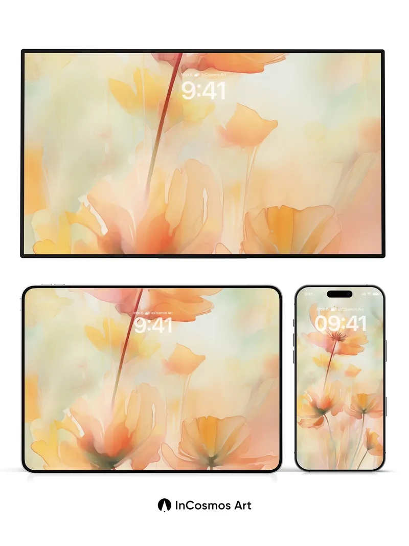 Soft Haze Floral Wallpaper with Ethereal Light