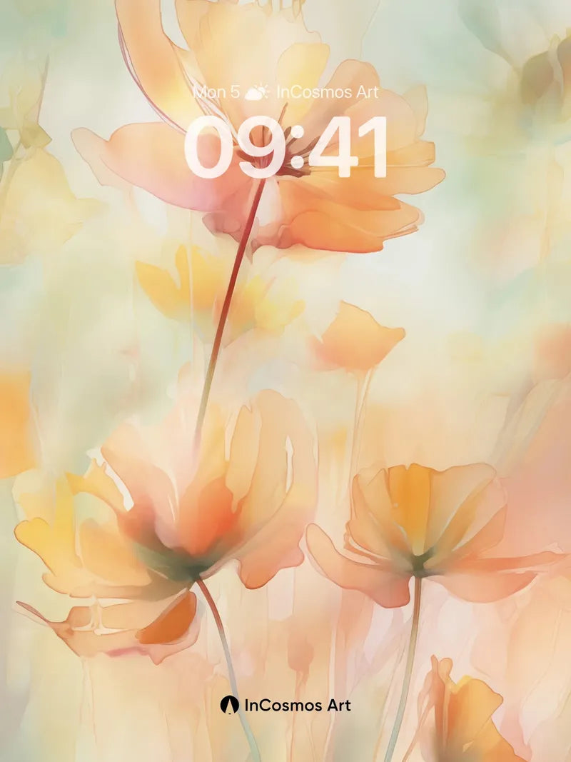 Soft Haze Floral Wallpaper with Ethereal Light wallpaper for iPhone, iPad & Mac