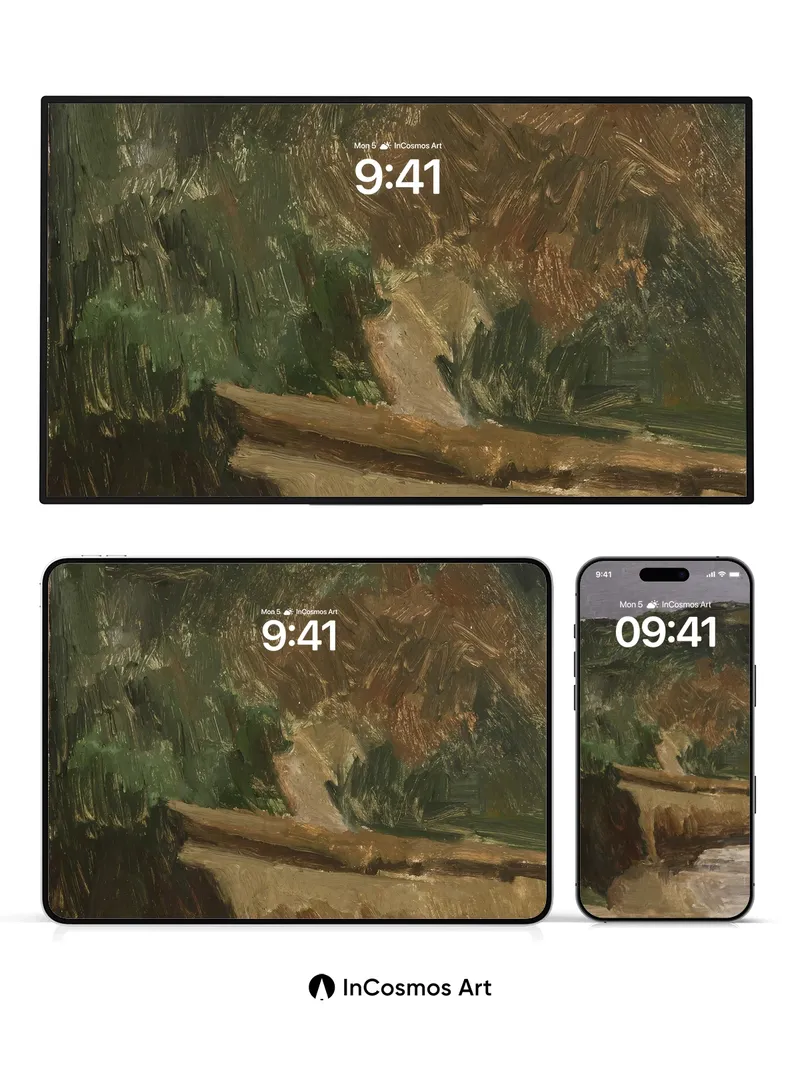 Earthy Hush Wallpaper with Brushstroke Veins