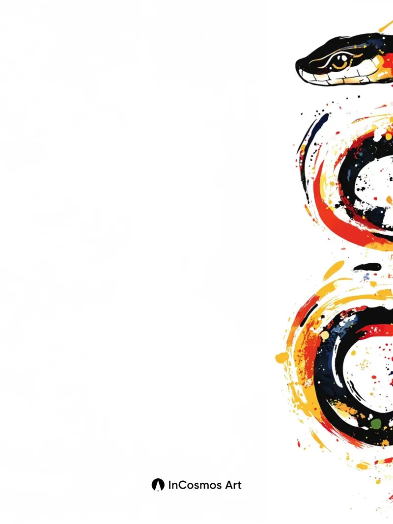 Fiery Serpent Wallpaper with Ink Splatter Motion