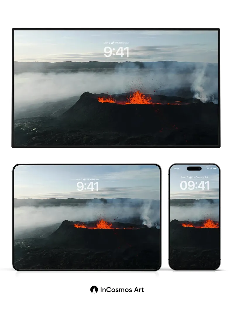 Incandescent Rift Wallpaper with Volcanic Breath