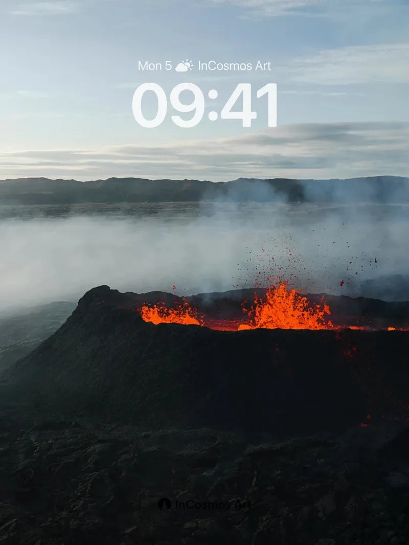 Incandescent Rift Wallpaper with Volcanic Breath