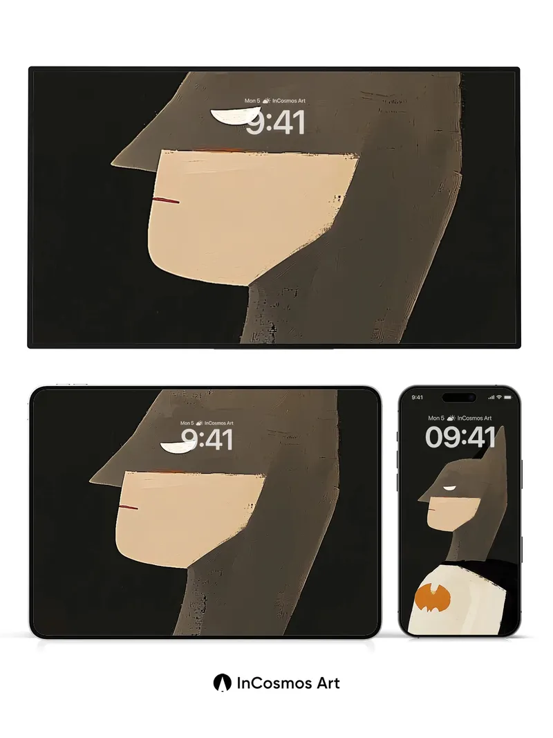 Silent Sentinel Wallpaper with Bat-Emblem Glow