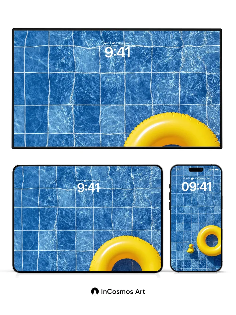 Sunlit Serenity Wallpaper with Floating Playthings