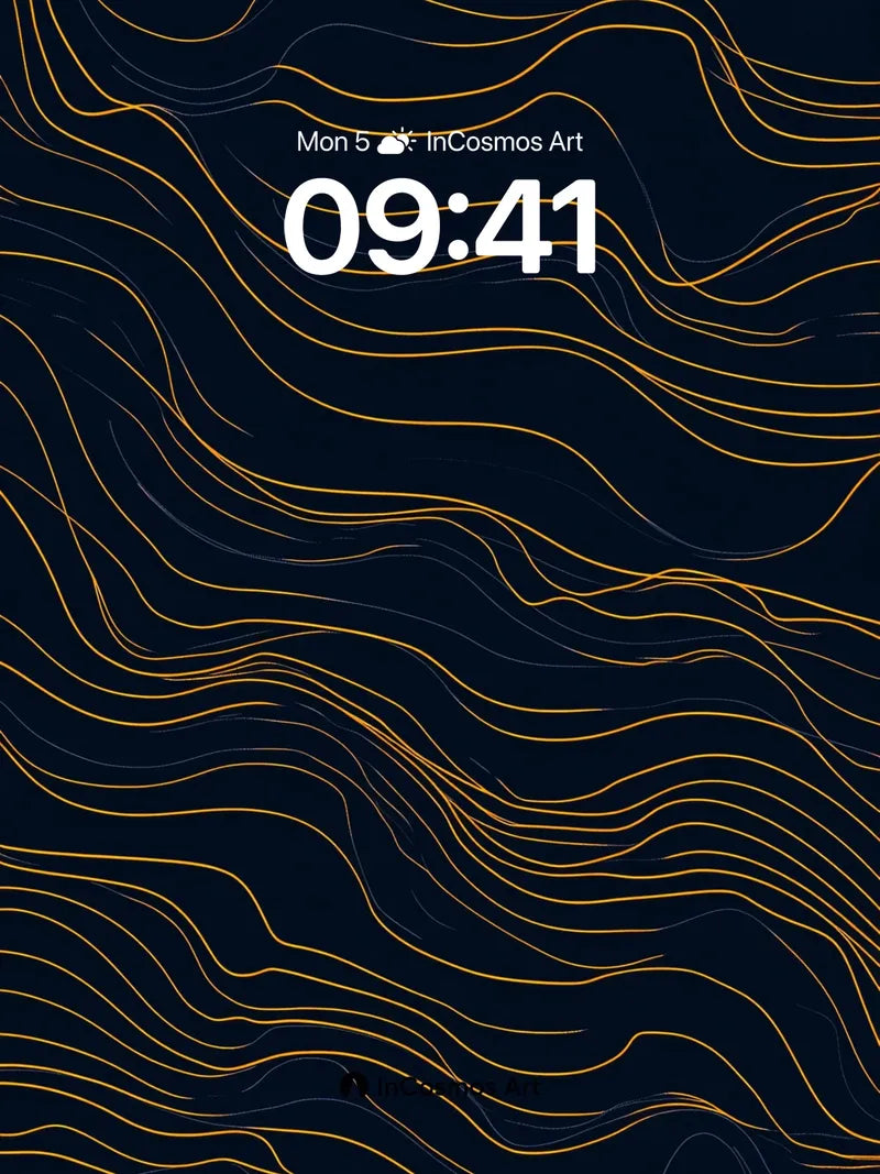 Luminous Topography Wallpaper with Golden Veins