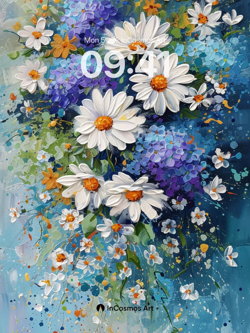 Surreal Bloom Wallpaper with Floating Petals