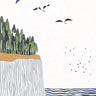 Serenity Cliff Wallpaper with Flying Geese wallpaper for iPhone, iPad & Mac