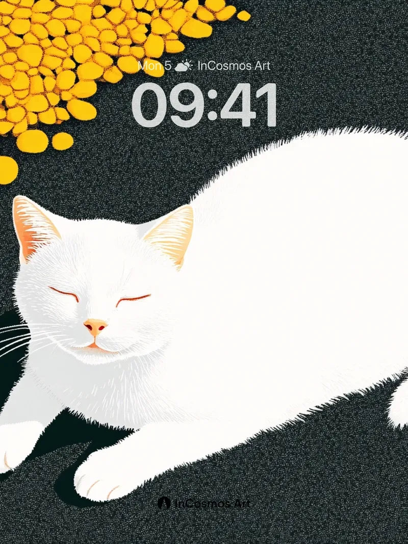 Serenity in White Wallpaper with Golden Scattered Light