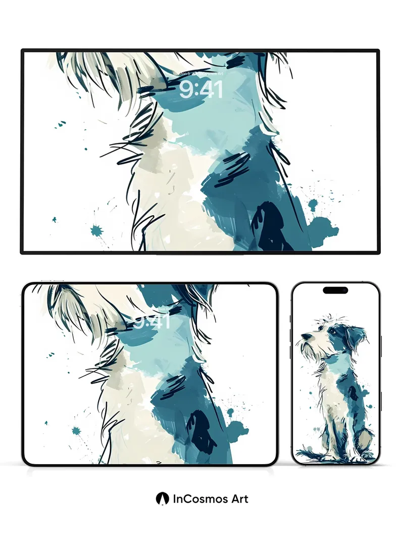 Whispering Fur Wallpaper with Watercolor Soul