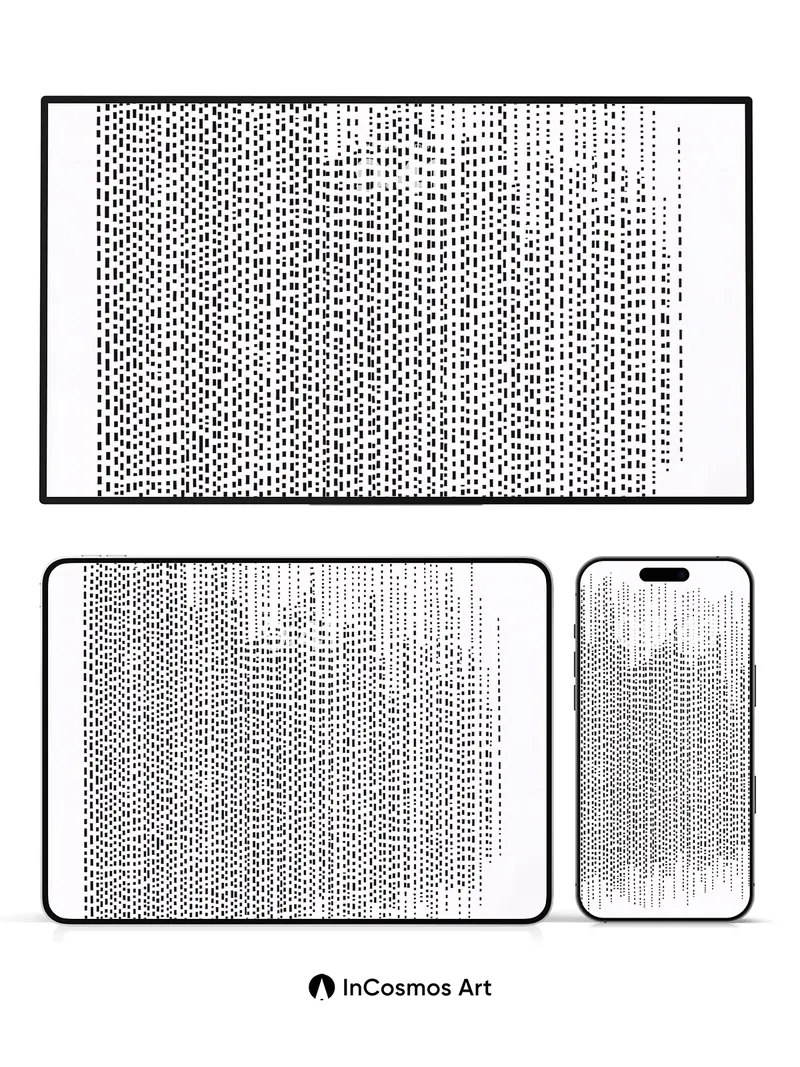 Whispering Grid Wallpaper with Floating Dots