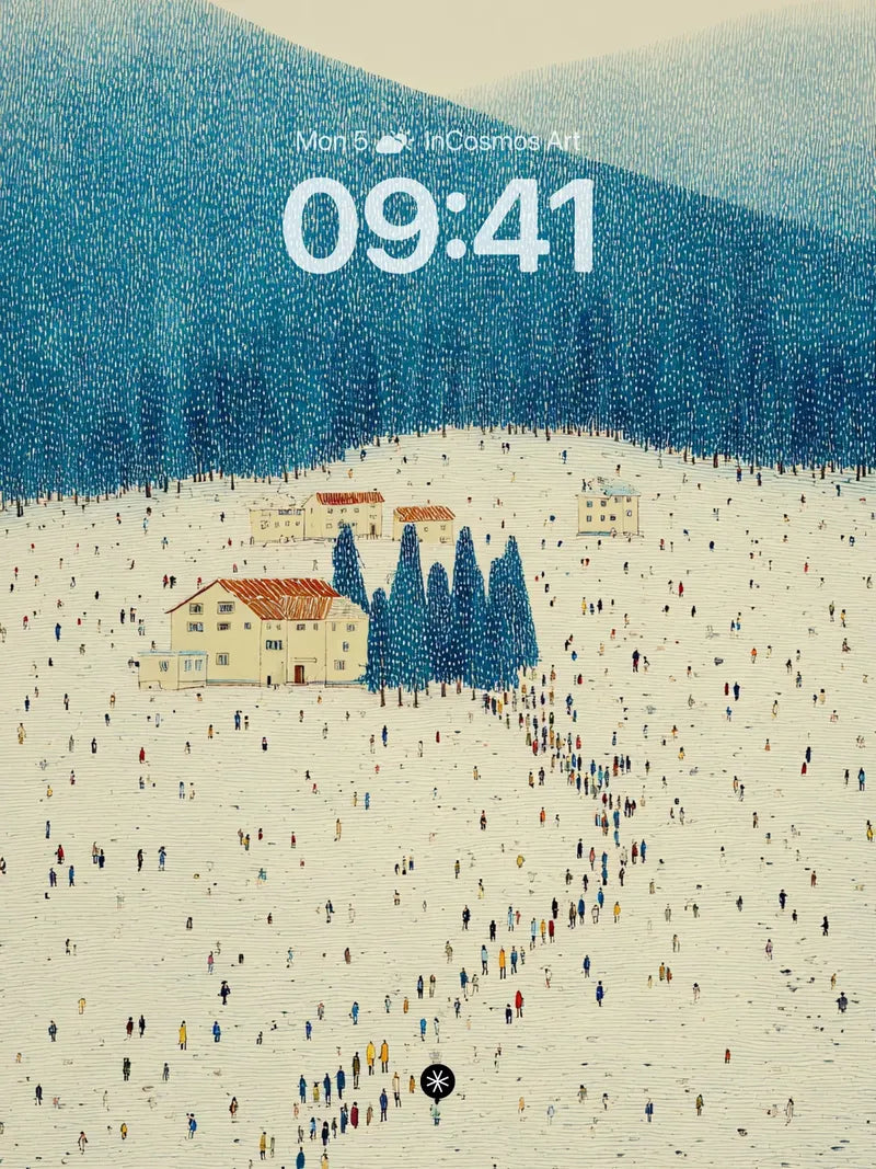Serene Winter Village Escape Wallpaper wallpaper for iPhone, iPad & Mac