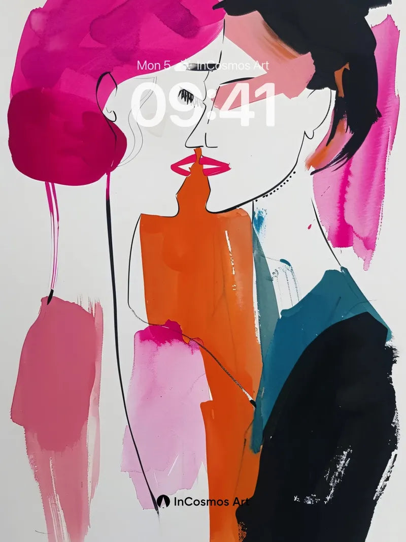Velvet Whisper Wallpaper with Bold Brushstrokes wallpaper for iPhone, iPad & Mac