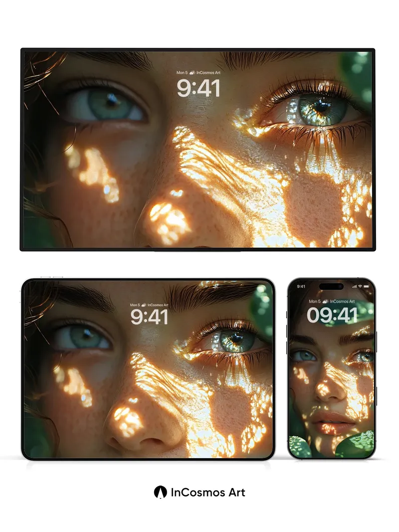 Sunlit Whispers Wallpaper with Leaf Veins