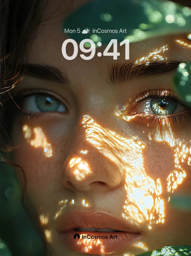 Sunlit Whispers Wallpaper with Leaf Veins