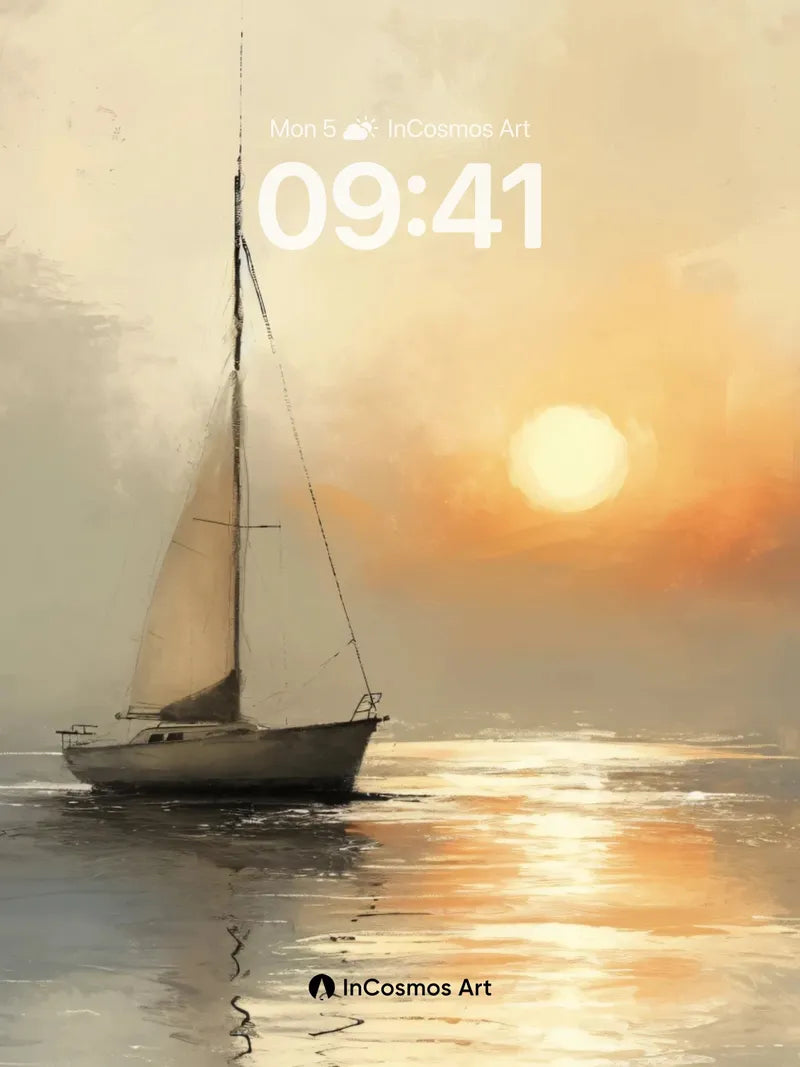 Serenity Sail Wallpaper with Golden Hush